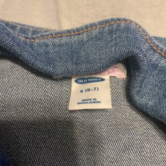 Denim Jean Jacket Button Front & Cuffs Stretch Old Navy Girls 6-7 - Picture 3 of 7